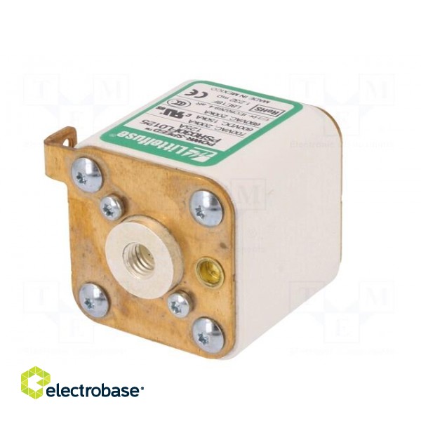 Fuse: fuse | ultra rapid | 125A | 690VAC | 600VDC | ceramic,industrial image 6