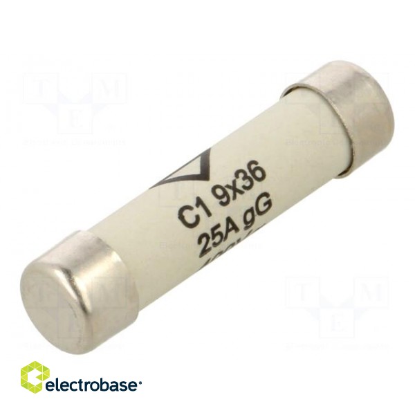Fuse: fuse | gG | 25A | 400VAC | cylindrical,industrial | 9x36mm