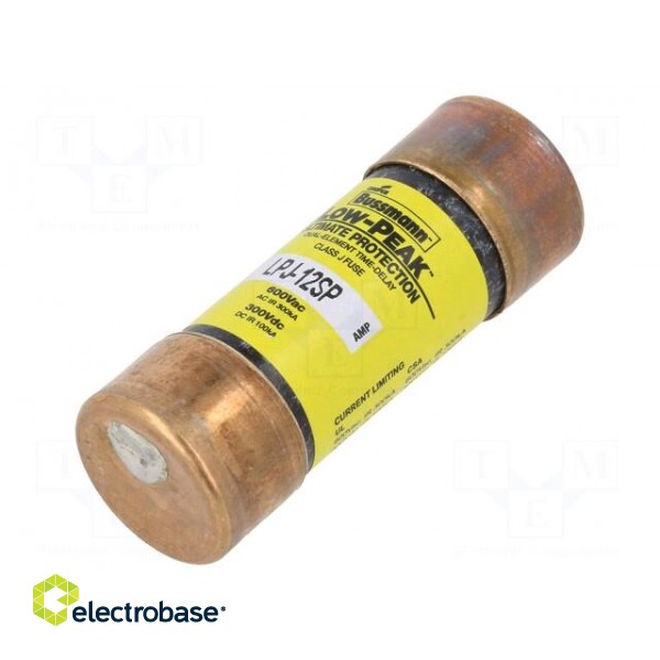 Fuse: fuse | time-lag | 12A | 600VAC | 300VDC | cylindrical,industrial