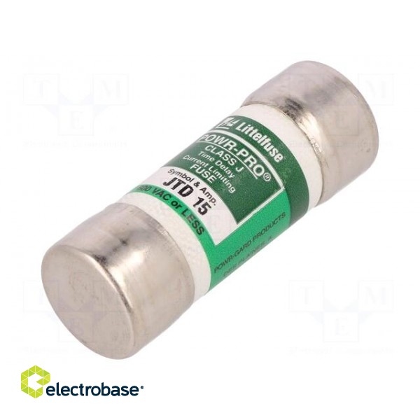 Fuse: fuse | time-lag | 15A | 600VAC | 300VDC | industrial | 20,6x57,2mm