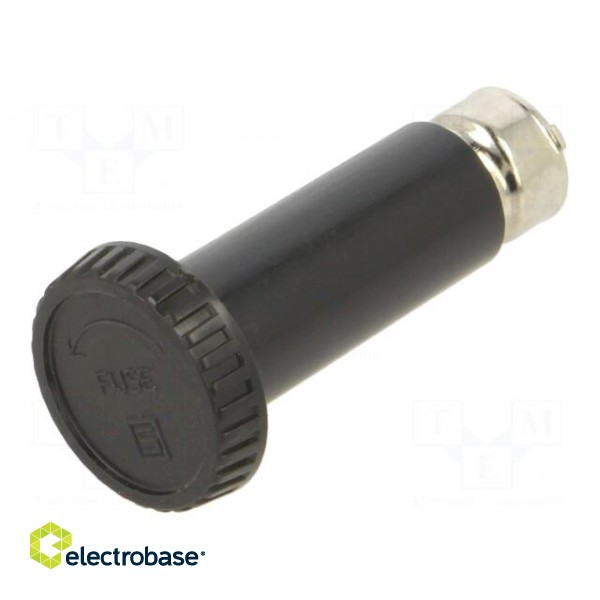 Adapter | cylindrical fuses | 10A | black | 500VAC | UL94V-0 | -40÷85°C image 1