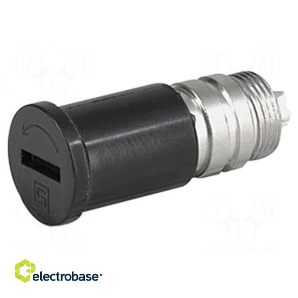 Adapter | cylindrical fuses | 5x20mm | 16A | -40÷85°C | Colour: black