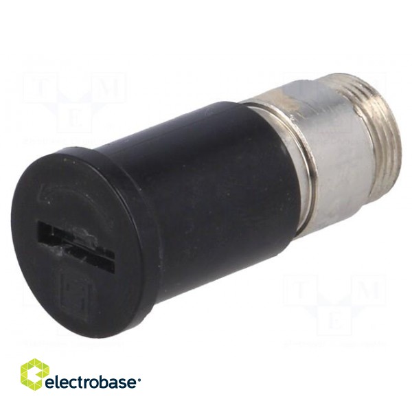 Adapter | cylindrical fuses | 6,3x32mm | 16A | -40÷85°C | Colour: black фото 1