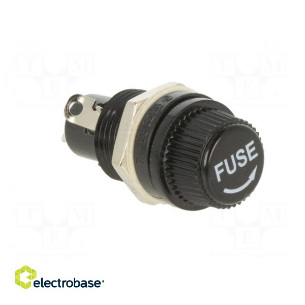 Fuse holder | 5x20mm | 10A | on panel | 250VAC | UL94V-2 | Mat: phenolic image 8