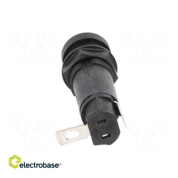 Fuse holder | 5x20mm | 20A | on panel | black | 250VAC | UL94V-0 | 345 image 6