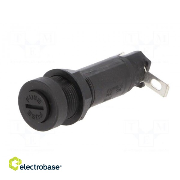 Fuse holder | 5x20mm | 20A | on panel | black | 250VAC | UL94V-0 | 345 image 3