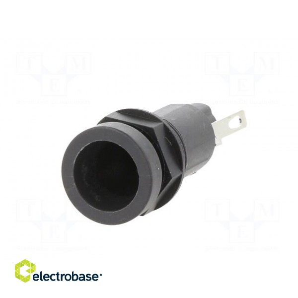 Fuse holder | cylindrical fuses | 10A | 250V | on panel | black image 2