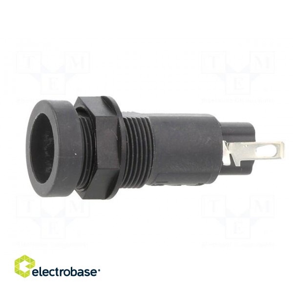 Fuse holder | cylindrical fuses | 10A | 250V | on panel | black image 3