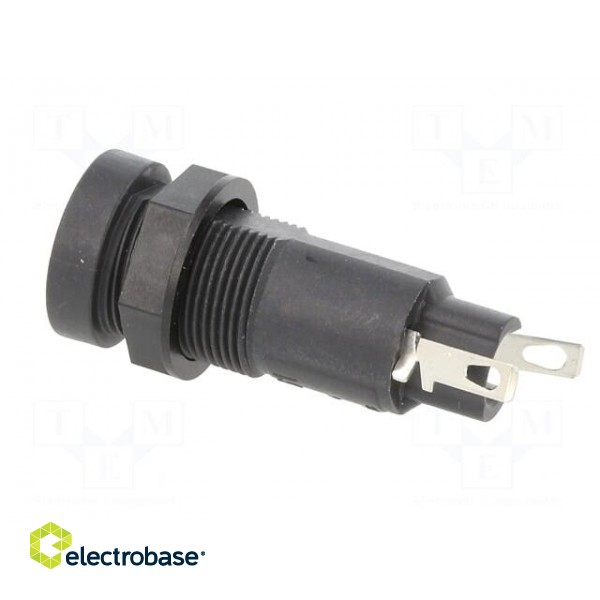 Fuse holder | cylindrical fuses | 10A | 250V | on panel | black image 4