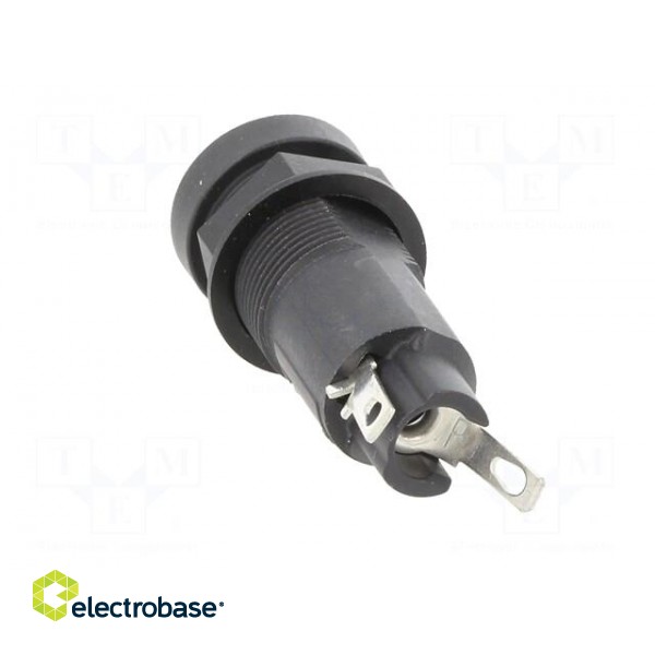 Fuse holder | cylindrical fuses | 10A | 250V | on panel | black image 5
