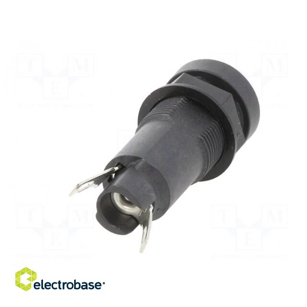 Fuse holder | cylindrical fuses | 10A | 250V | on panel | black image 6