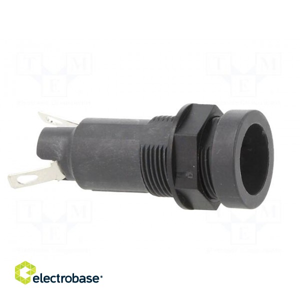 Fuse holder | cylindrical fuses | 10A | 250V | on panel | black image 8