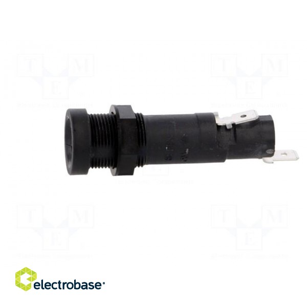 Fuse holder | cylindrical fuses | 10A | on panel | black | 250VAC | FEU image 3