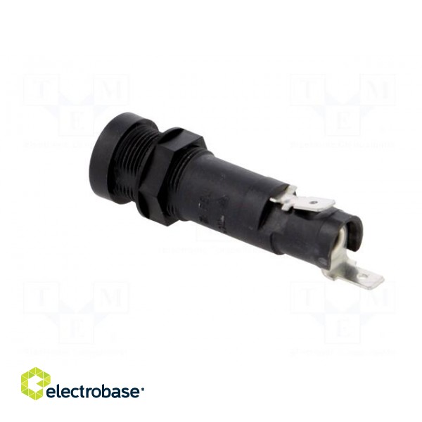Fuse holder | cylindrical fuses | 10A | on panel | black | 250VAC | FEU image 4