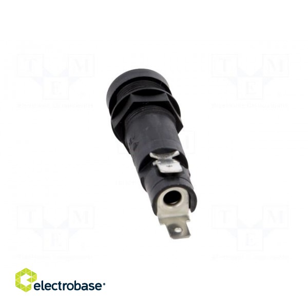 Fuse holder | cylindrical fuses | 10A | on panel | black | 250VAC | FEU image 5