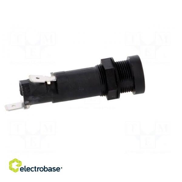 Fuse holder | cylindrical fuses | 10A | on panel | black | 250VAC | FEU image 7
