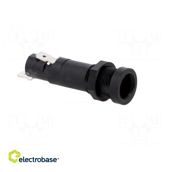 Fuse holder | cylindrical fuses | 10A | on panel | black | 250VAC | FEU image 8