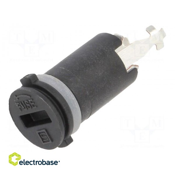 Fuse holder | cylindrical fuses | 10A | on panel | black | 250VAC | FPG2 image 1