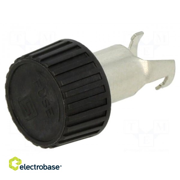 Fuse holder | cylindrical fuses | 10A | on panel | black | 250VAC | IP40