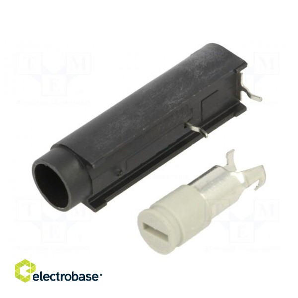 Fuse holder | cylindrical fuses | 10A | THT | black | 250VAC | UL94V-0 image 1
