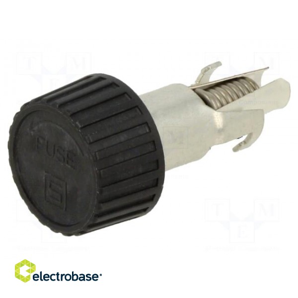Fuse holder | cylindrical fuses | 10A | black | 250VAC | UL94V-0 | IP40