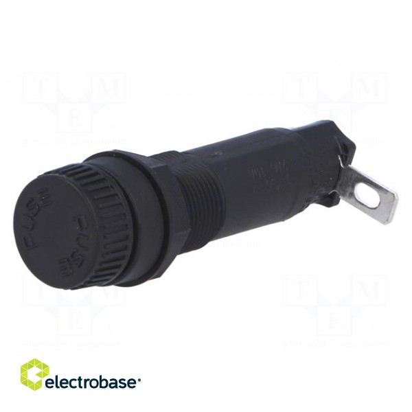 Fuse holder | cylindrical fuses | 5x20mm | 10A | 250V | on panel image 1