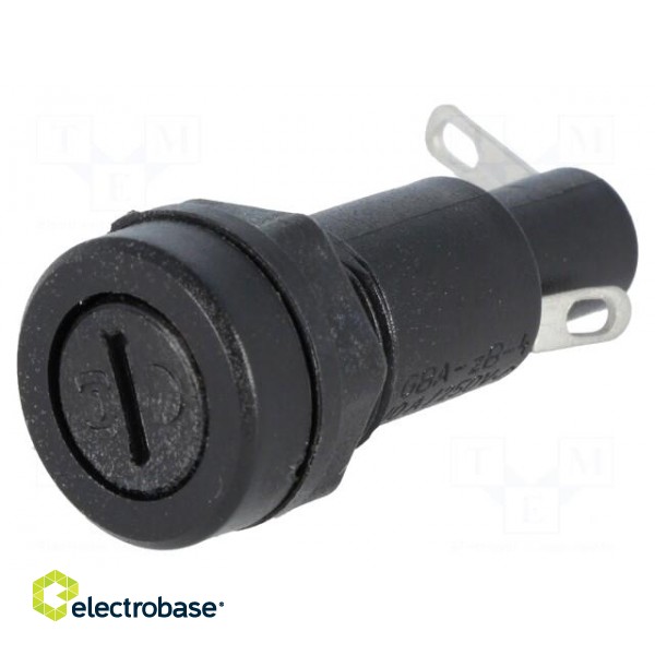 Fuse holder | cylindrical fuses | 5x20mm | 10A | 250V | Ø14.5mm image 1