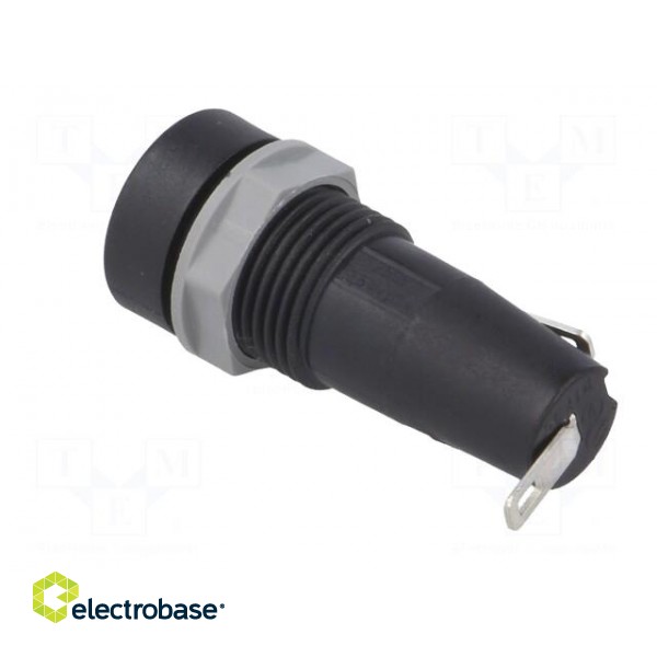Fuse holder | cylindrical fuses | 5x20mm | 10A | on panel | black | 5mΩ image 5
