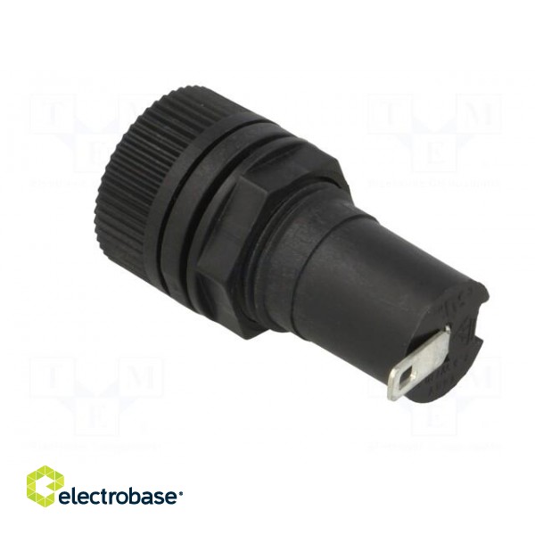 Fuse holder | cylindrical fuses | 5x20mm | 10A | on panel | black | 5mΩ image 5