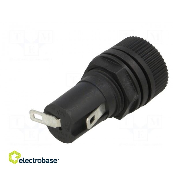 Fuse holder | cylindrical fuses | 5x20mm | 10A | on panel | black | 5mΩ image 7