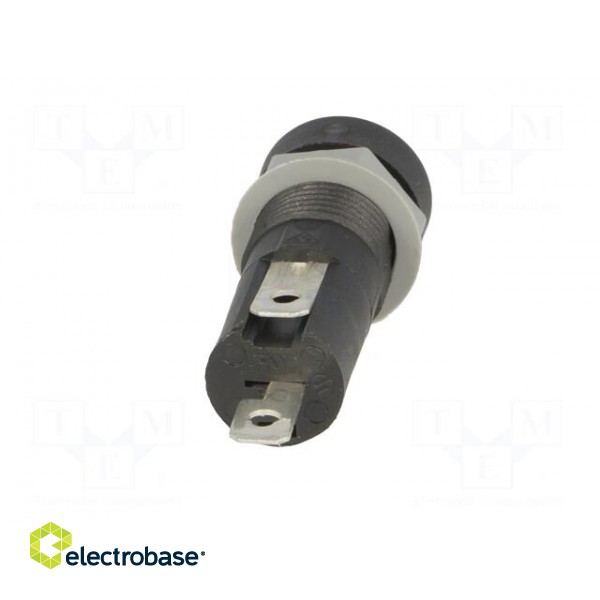 Fuse holder | cylindrical fuses | 5x20mm | 10A | on panel | black | 5mΩ фото 5