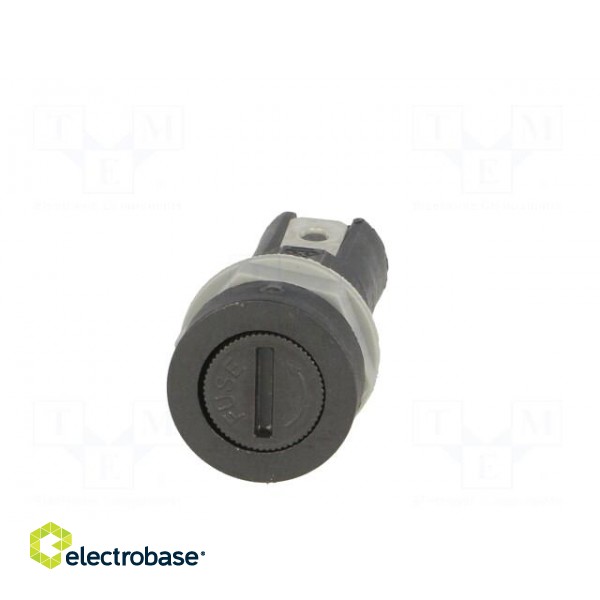 Fuse holder | cylindrical fuses | 5x20mm | 10A | on panel | black | 5mΩ фото 9