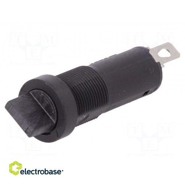 Fuse holder | cylindrical fuses | 5x20mm | 10A | on panel | black | FBS1 image 1