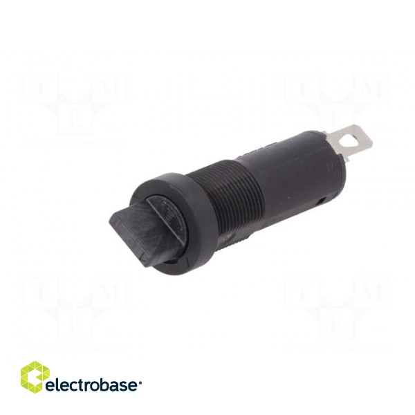 Fuse holder | cylindrical fuses | 5x20mm | 10A | on panel | black | FBS1 image 3