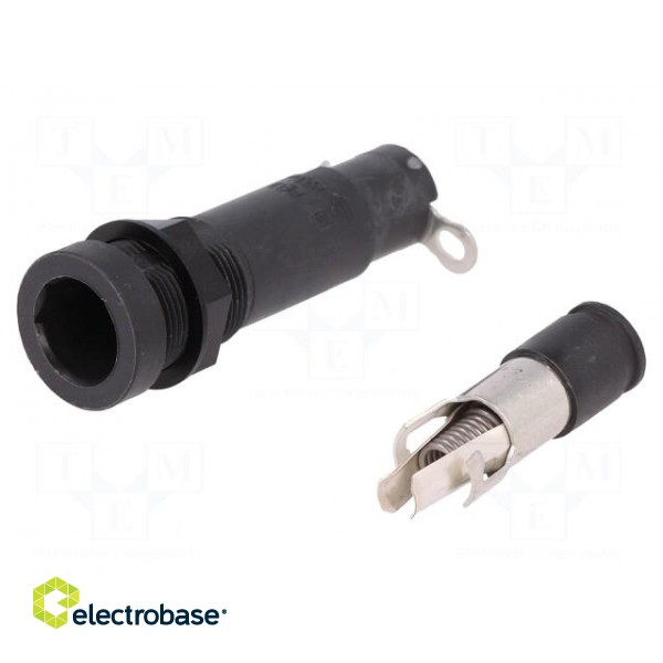 Fuse holder | cylindrical fuses | 5x20mm | 10A | on panel | black | FEU image 2