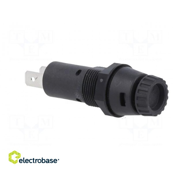 Fuse holder | cylindrical fuses | 5x20mm | 10A | on panel | black | FPG1 image 8