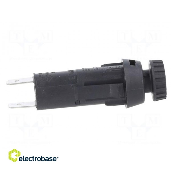 Fuse holder | cylindrical fuses | 5x20mm | 10A | on panel | black | FPG3 image 7