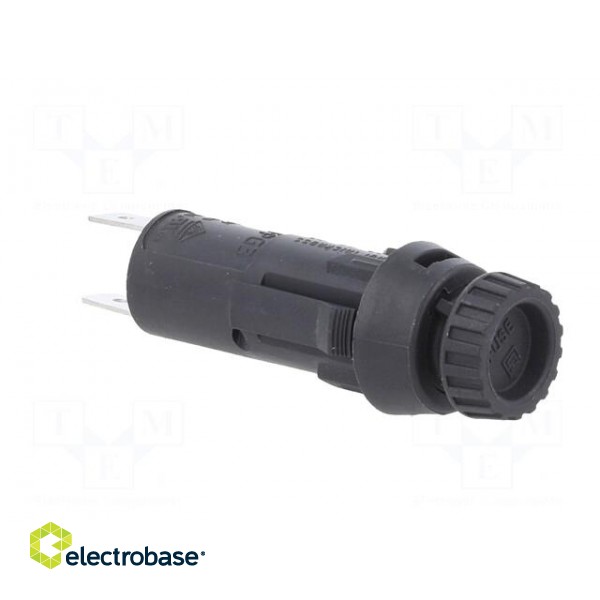 Fuse holder | cylindrical fuses | 5x20mm | 10A | on panel | black | FPG3 image 8