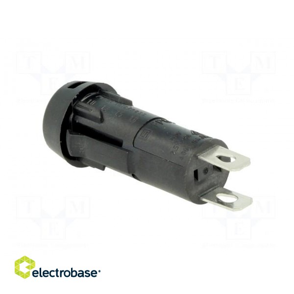 Fuse holder | cylindrical fuses | 5x20mm | 10A | on panel | black | FPG3 image 4