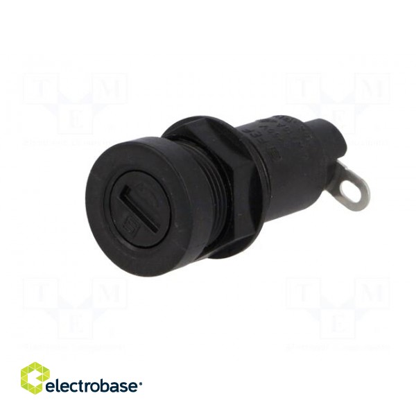 Fuse holder | cylindrical fuses | 5x20mm | 10A | on panel | black | FEF image 3