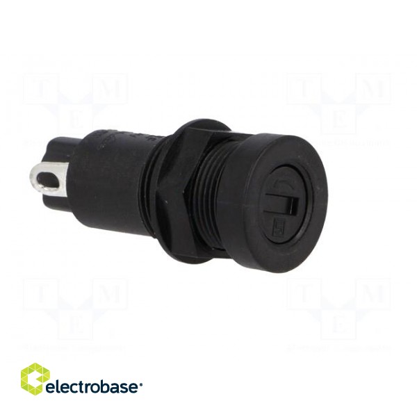 Fuse holder | cylindrical fuses | 5x20mm | 10A | on panel | black | FEF image 9