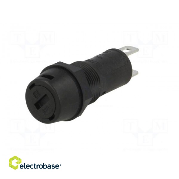 Fuse holder | cylindrical fuses | 5x20mm | 10A | on panel | black | FPG1 image 3