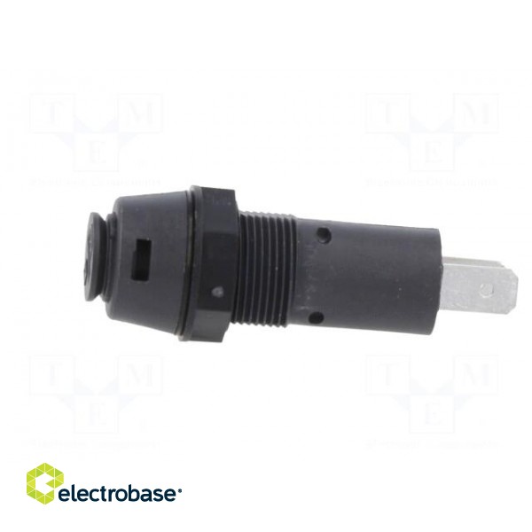 Fuse holder | cylindrical fuses | 5x20mm | 10A | on panel | black | FPG1 paveikslėlis 3