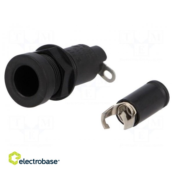 Fuse holder | cylindrical fuses | 5x20mm | 10A | on panel | black | FEF image 2