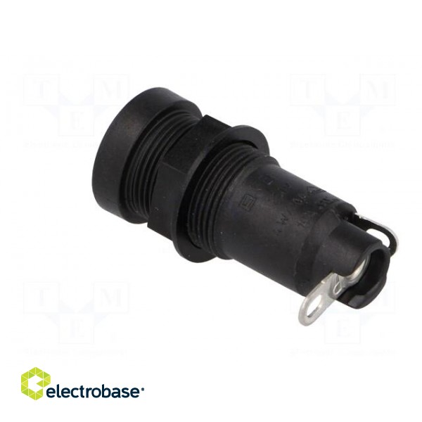 Fuse holder | cylindrical fuses | 5x20mm | 10A | on panel | black | FEF image 5