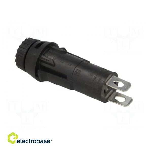 Fuse holder | cylindrical fuses | 5x20mm | 10A | on panel | black | FPG3 image 5
