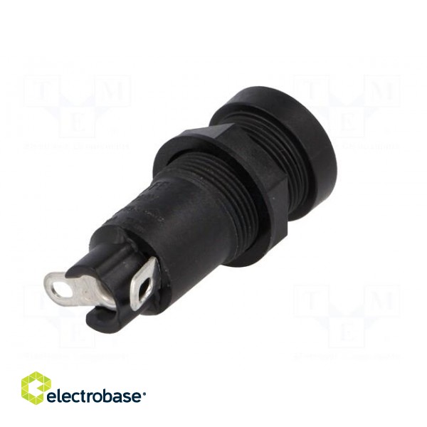 Fuse holder | cylindrical fuses | 5x20mm | 10A | on panel | black | FEF image 7