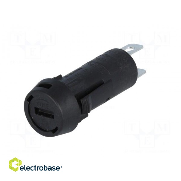 Fuse holder | cylindrical fuses | 5x20mm | 10A | on panel | black | FPG3 image 2