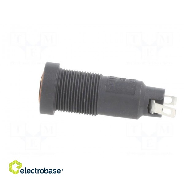 Fuse holder | cylindrical fuses | 5x20mm | 10A | on panel | black | FEF image 3