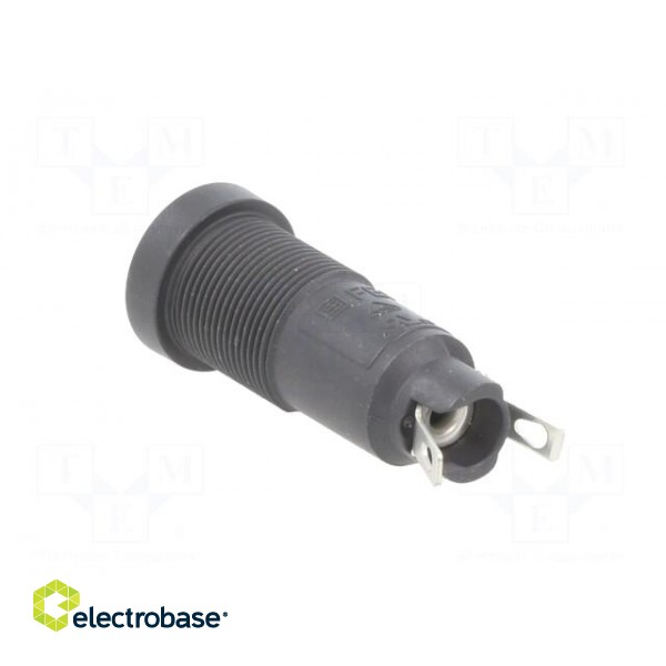 Fuse holder | cylindrical fuses | 5x20mm | 10A | on panel | black | FEF image 4